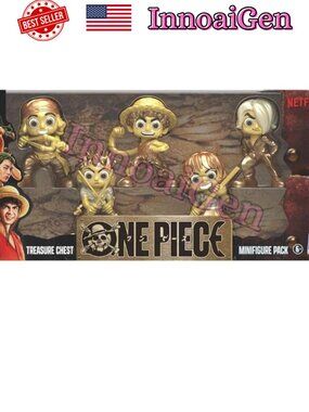 PMI One Piece Netflix Series Treasure Chest Gold Minifigure 5-Pack Set New Box